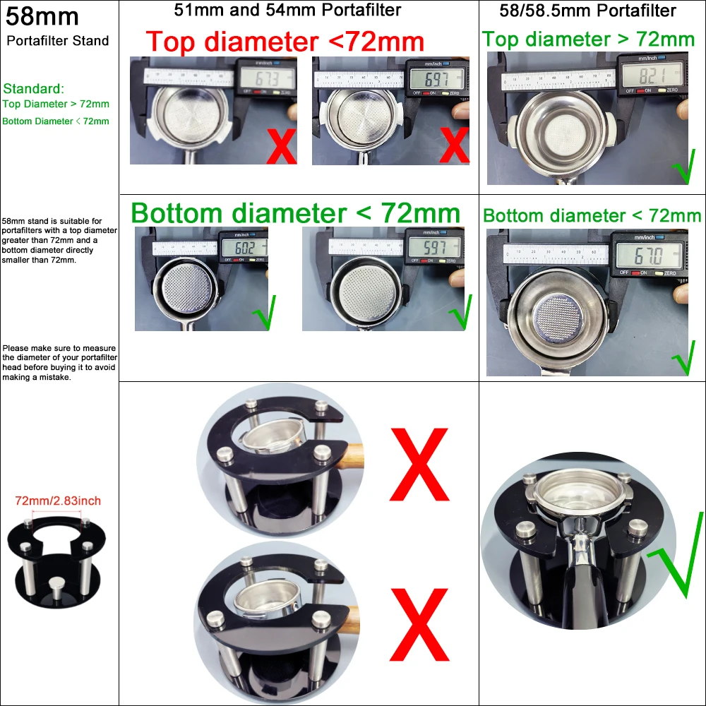 Description Picture 3 of item51/54/58mm Coffee Portafilter Holder,Espresso Tamper Stand, Espresso Holder Fits 51/54/58mm Portafilters(Only Sell Stand)