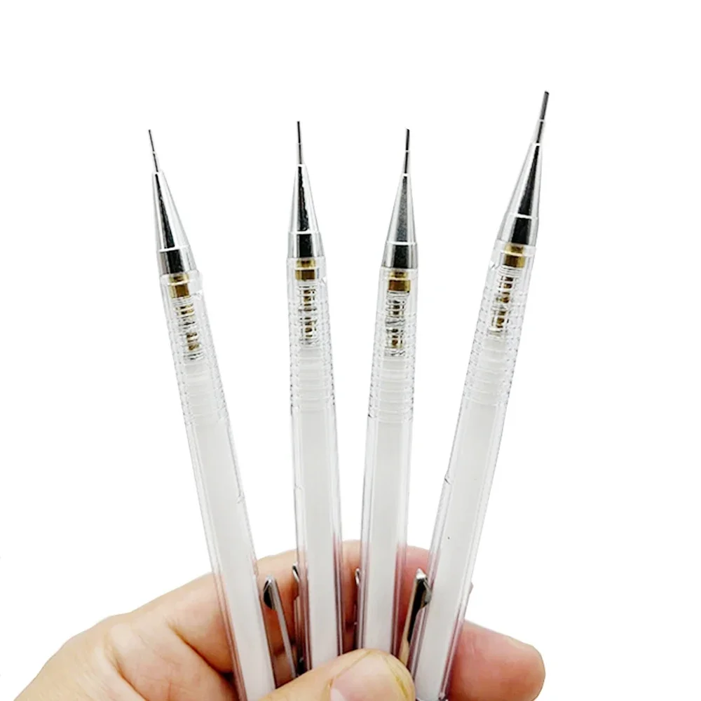 Transparent Mechanical Pencil 0.3, 0.5, 0.7, 0.9mm with Lead Refills Set for Sketching Automatic Pencils Art Drawing Painting 6