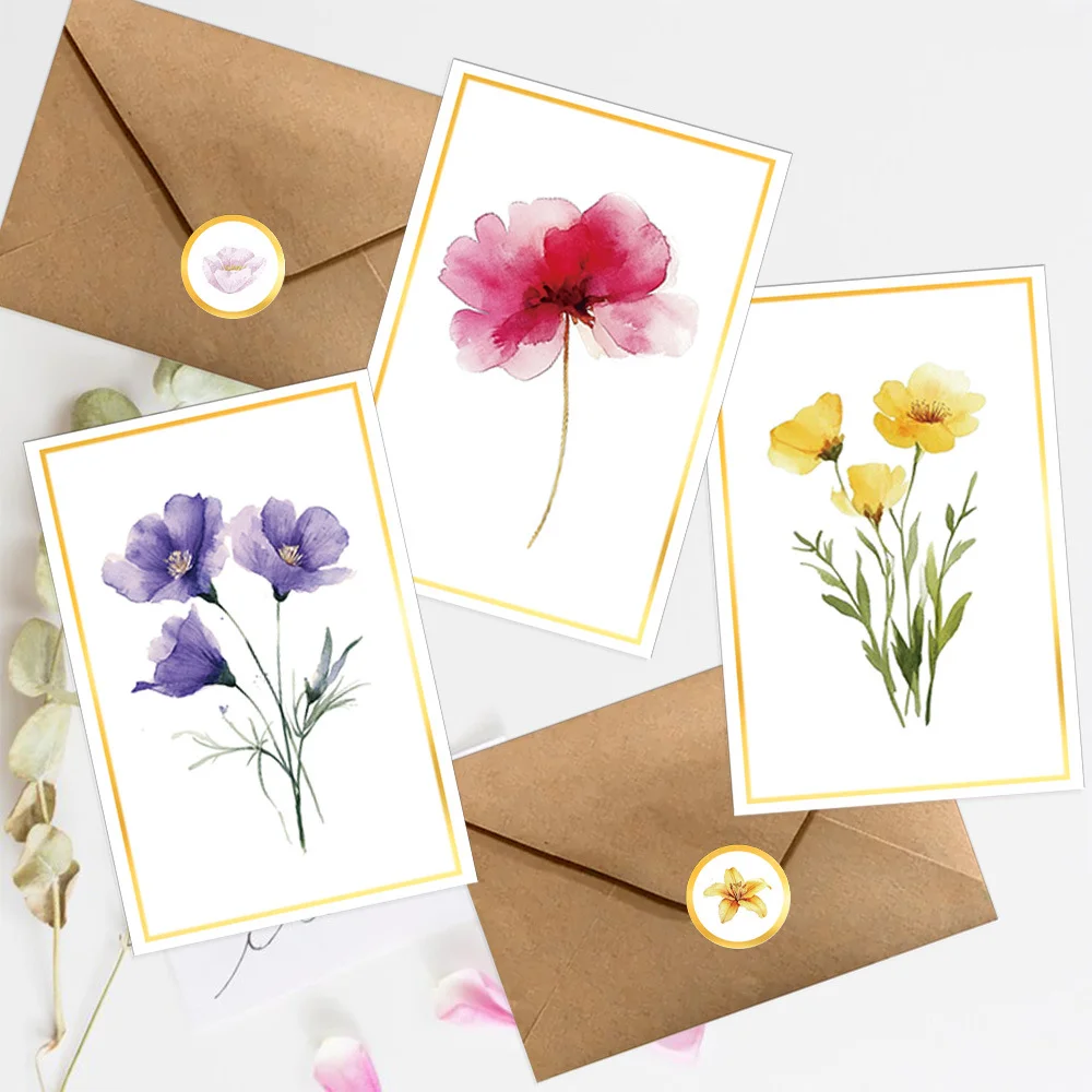 Elegant Gold Foil Greeting Card Set with Envelopes - Versatile