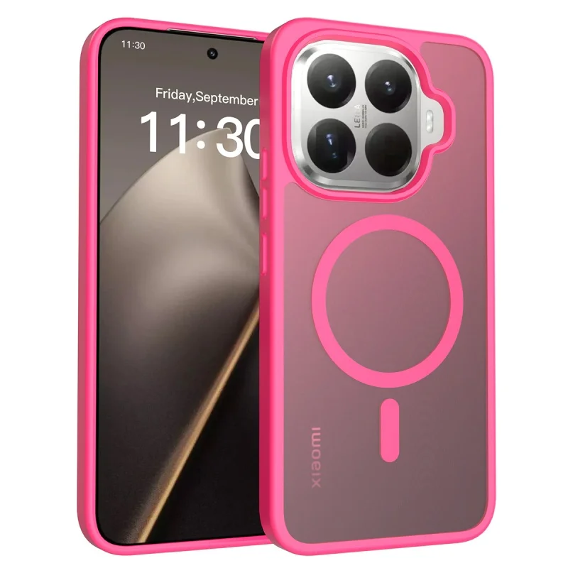 Enhanced Matte Armor Shockproof Case with Magnetic Wireless Charging and Translucent Design