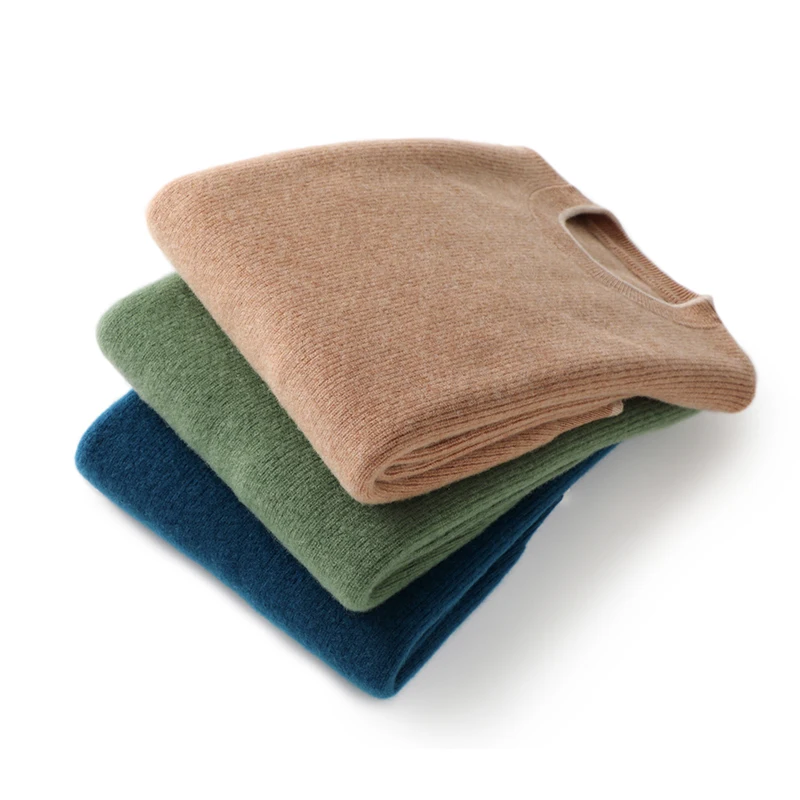 

MVLYFLRT 2023 Spring Men's Round Neck Solid Knitted Pullover 100% Merino Wool Sweater ND-910