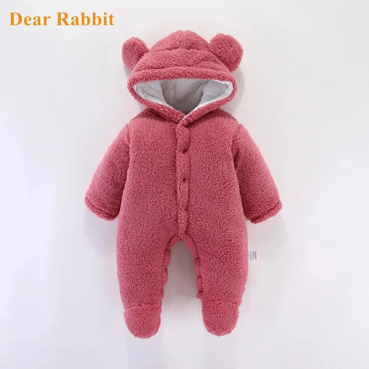 

2023 New Cute baby Newborn Baby Boy Girl Clothes Long Sleeve Hoddies Bear Zipper Romper Autumn Winter Wear 0-18M