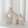 CAPIRON Ceramic White Nordic Vase of 2 Modern Minimalist Decorative Table Centerpiece Wedding Dining Living Room Office Decor 5