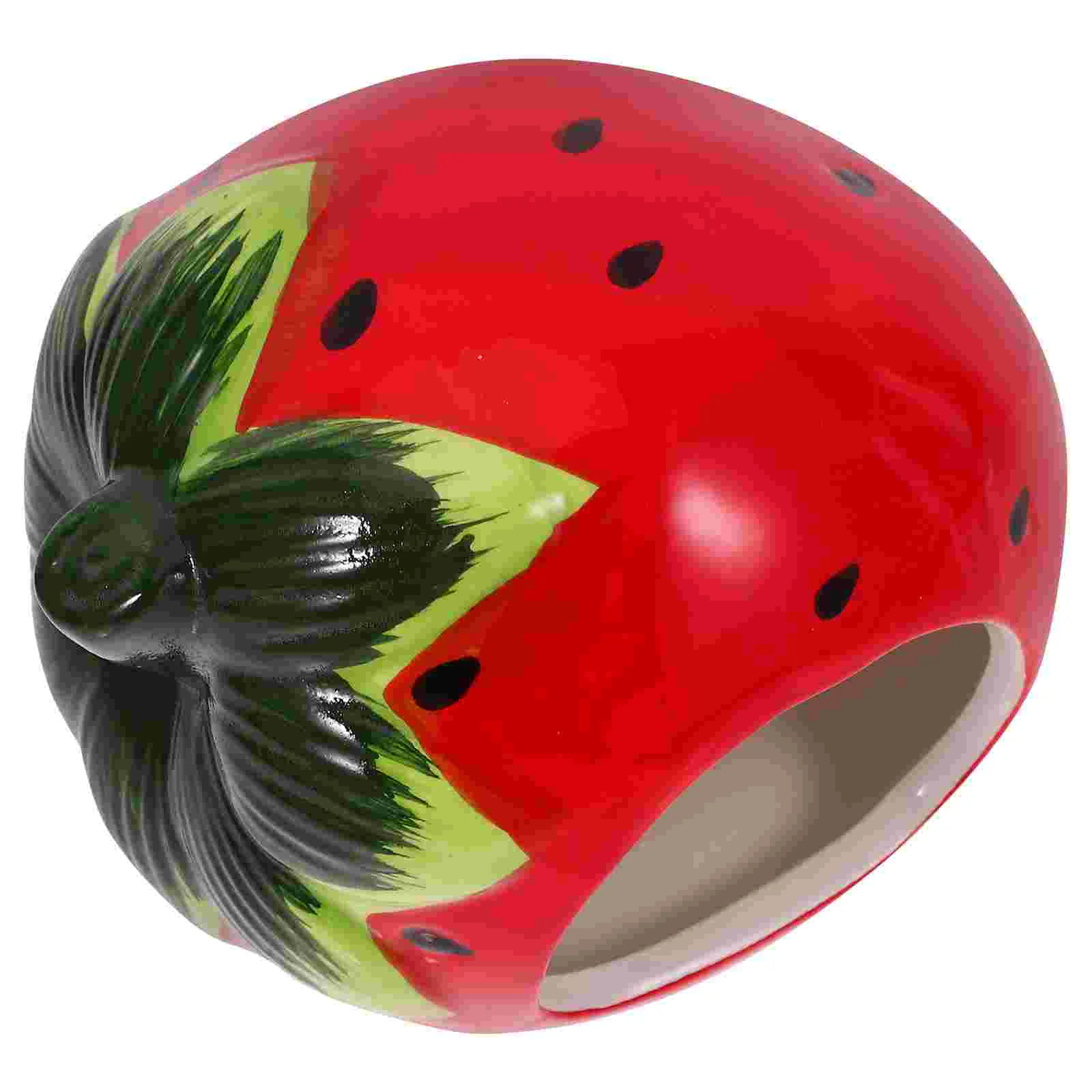 

Hamster Nest Fruit House Shape Ceramic Hut Chamber Cute Summer Hideout Red Toy Cooling