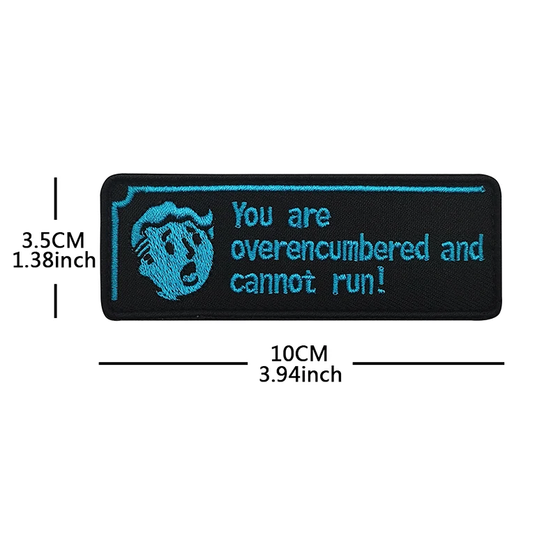�You Are Overencumbered and Cannot Run“-Stickerei-Morale-Abzeichen, taktisches Abzeichen, Outdoor-Armband, Klettverschluss-Rucksackaufkleber – Detail 7