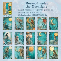 Mermaid Dream Scrapbooking Paper Set - Ideal for Collage and DIY Crafts (30 Sheets) (F)