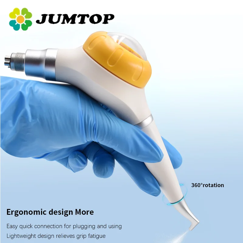 JUMTOP Dental Sandblasting Gun Air Polishing Machine Teeth Sandblasting Whitening Polisher Oral Hygiene Polishing Tool