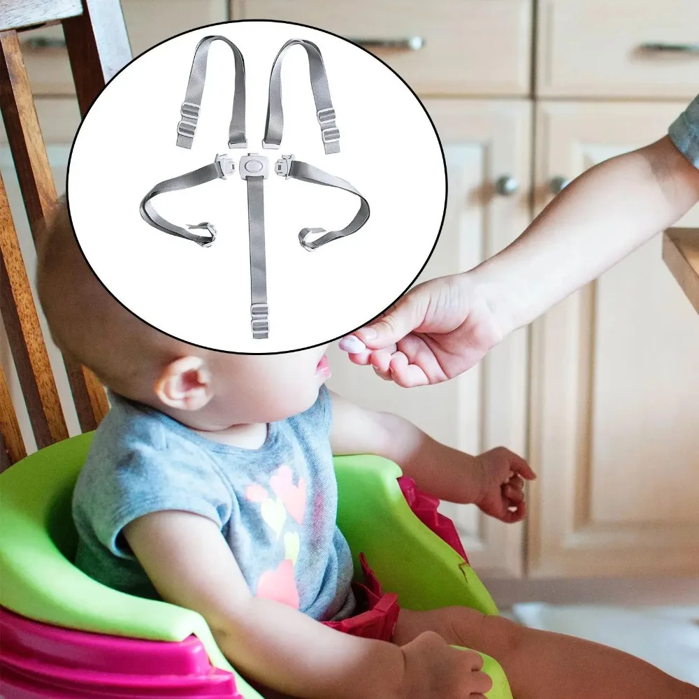 Universal Baby Safety Belt 5 Point Harness Dining Feeding Chair Belts Protection Belt Lunch Seat Car Sleeping Fixed