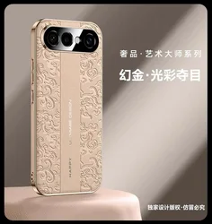 Luxurious PU Leather Back Cover with Electroplated Anti - Fall Matte Shell for VIVO X300 FE (Gold)