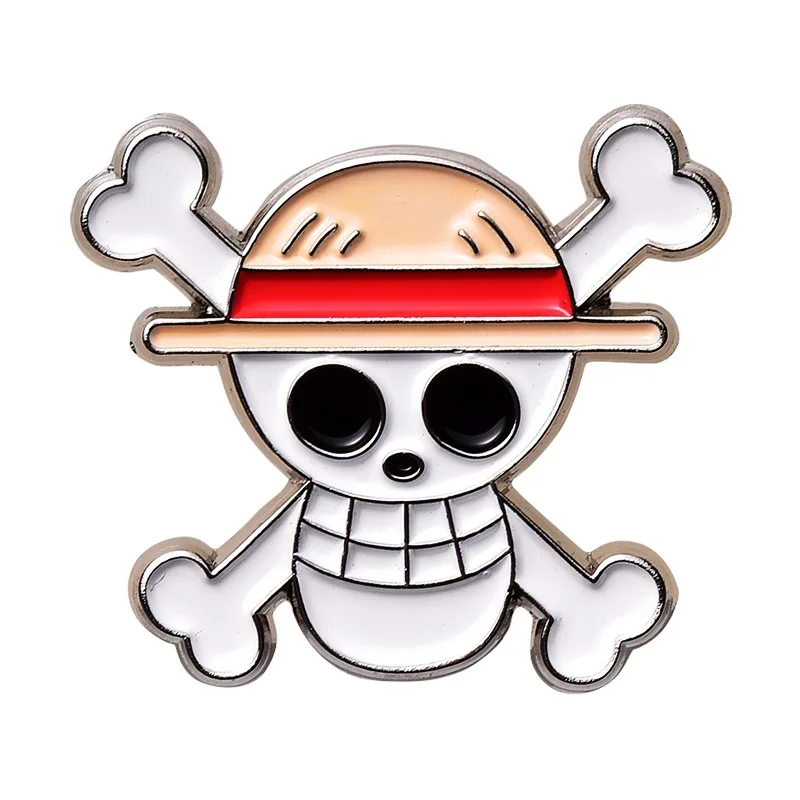 ONE PEACE麦わらドクロプレーンリング One Piece Rudder Brooch One Piece Monkey D. Luffy Skull Flag