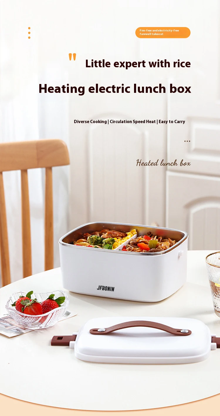 Description Picture 3 of itemHousehold Portable Steaming And Cooking Lunch Box With Rice Artifact Stainless Steel Student Insulated Electric Lunch Box