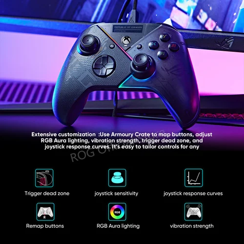 ASUS ROG Raikiri 유선 게임패드 PC 컨트롤러, Xbox 시리즈 X S, Xbox One, Windows 10 11, 게임 조이스틱 블랙, 최신 2