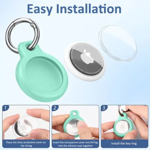 TPU Cover for Apple Air tag Holder with Keychain Protective Shell Tracker Accessories Anti-scratch Sleeve For Apple Air tag Case - Image 2