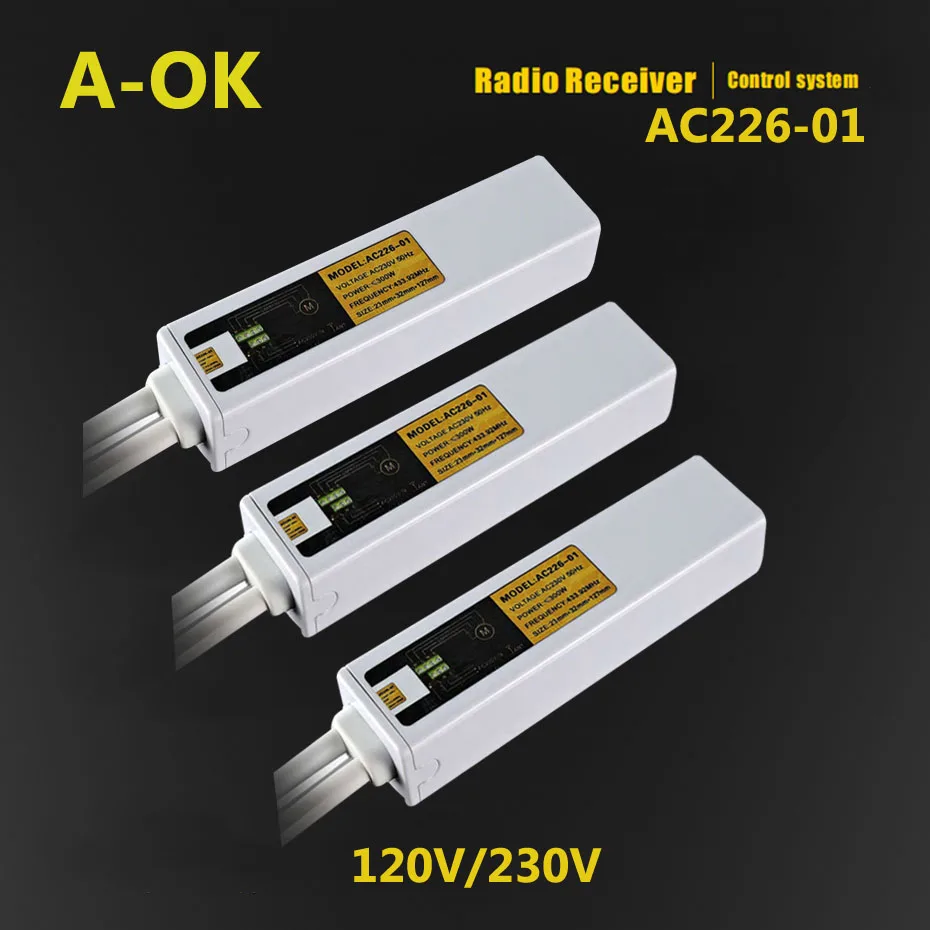 Mini Água e à Prova de Fogo Hidden Radio Receiver A-ok Wire Motor Rf433 Faça Você Mesmo Módulo de Controle Remoto Ac230v120v3 Pcs