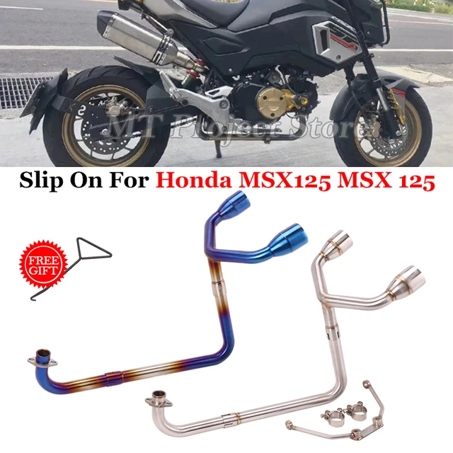 Motorcycle Exhaust Escape Modifide Stainless Stee Front Link Pipe Connecting 51mm Muffler Moto Slip On For HONDA MSX125 MSX 125