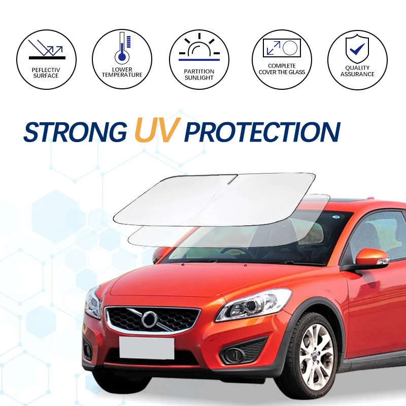 Windshield Sun Shade For Volvo C30 R design Foldable Blocks UV Rays Keep Your Car Cooler car sunshade windshield sunshade windshield sun shade