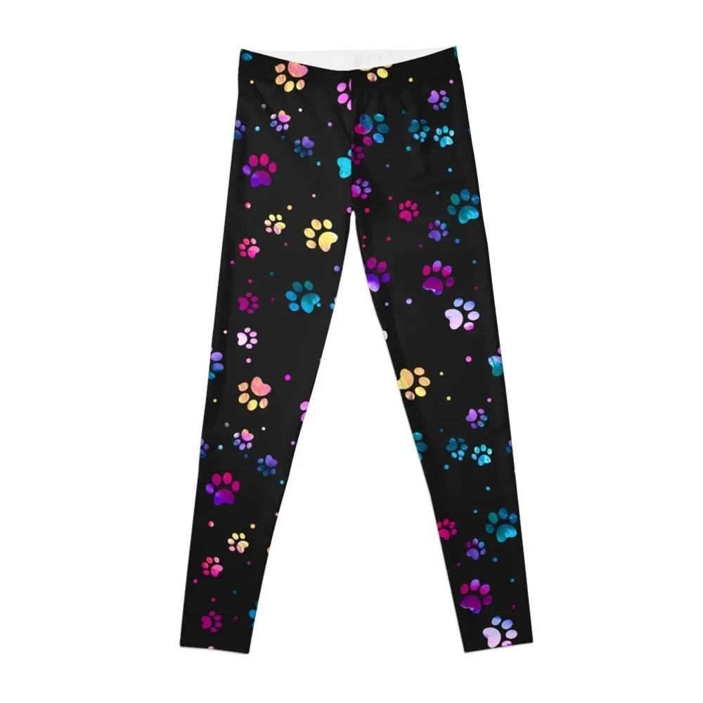 

Красочные Леггинсы Paw с акварелью, спортивная одежда для спортзала, женская спортивная одежда с высокой талией для спортзала, женские леггинсы