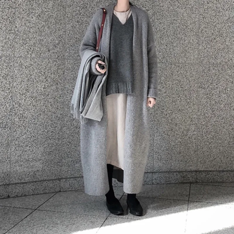 Women Long Loose Knitted Cardigan Sweater