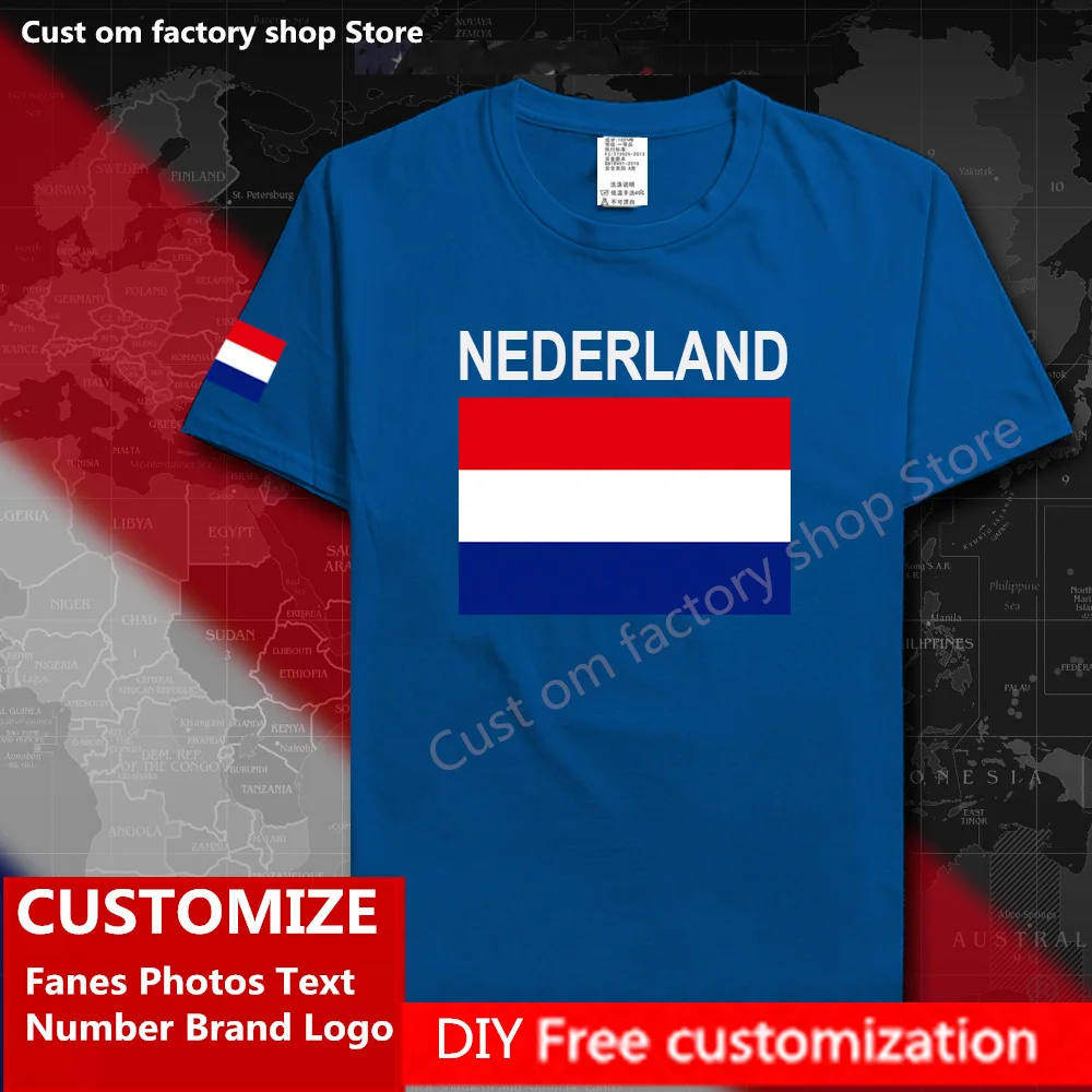 

Футболка Нидерландов, изготовленная на заказ, футболка с логотипом бренда «сделай сам», модная футболка в стиле Хай-стрит, свободная повседневная футболка в стиле хип-хоп