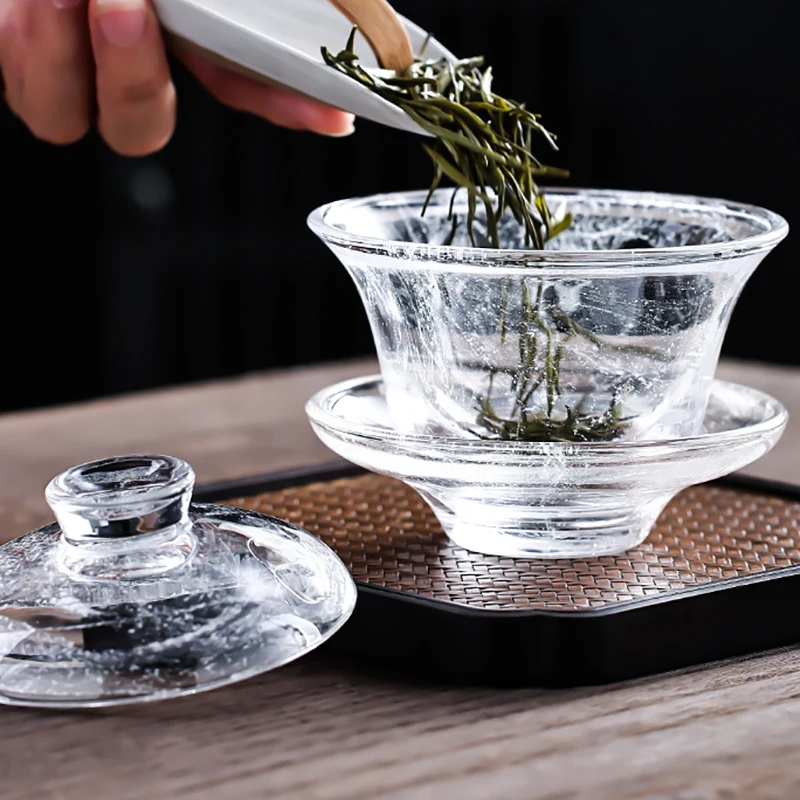 Snow Crystal Glass Tea Tureen Glazed Tea Maker Kung Fu Set High-grade Cup Large Transparent Built Lamp Best Gift