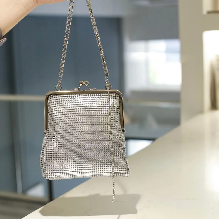 Ketten Frauen Schulter Tasche Retro Kuss Schloss Umhängetaschen