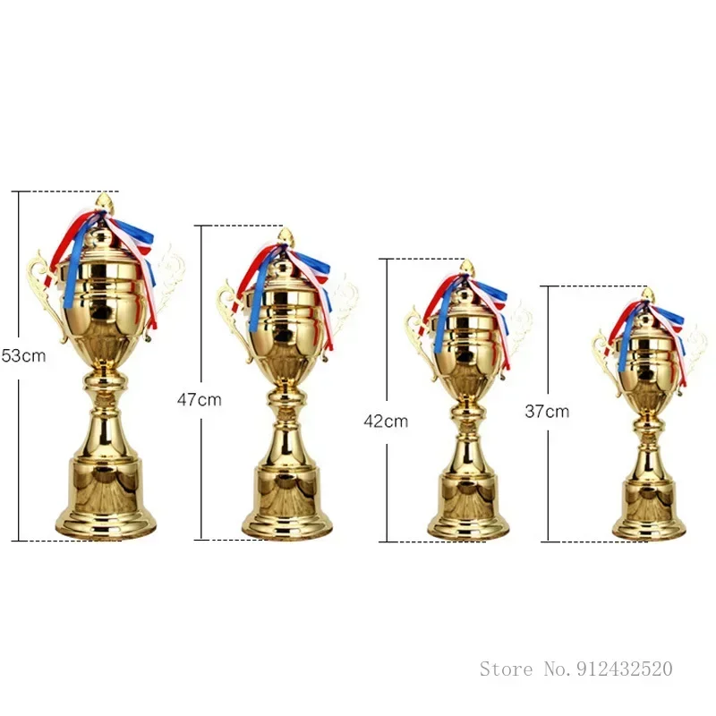 Customized Trofeo Champions Metal Trophy, Contest Commercial Covered Football Souvenir Cup Big Universal Trophy, 47CM, 53CM, 1Pc