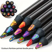 12pcs Gradient Color Wooden Colored Rainbow Pencils 1