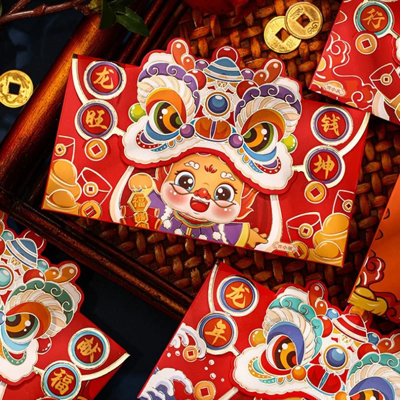 

2024 Spring Festival National Tide Red Envelope Lion Dance Red Envelope New Year's Red Bag Chinese Red Envelope Red Envelope