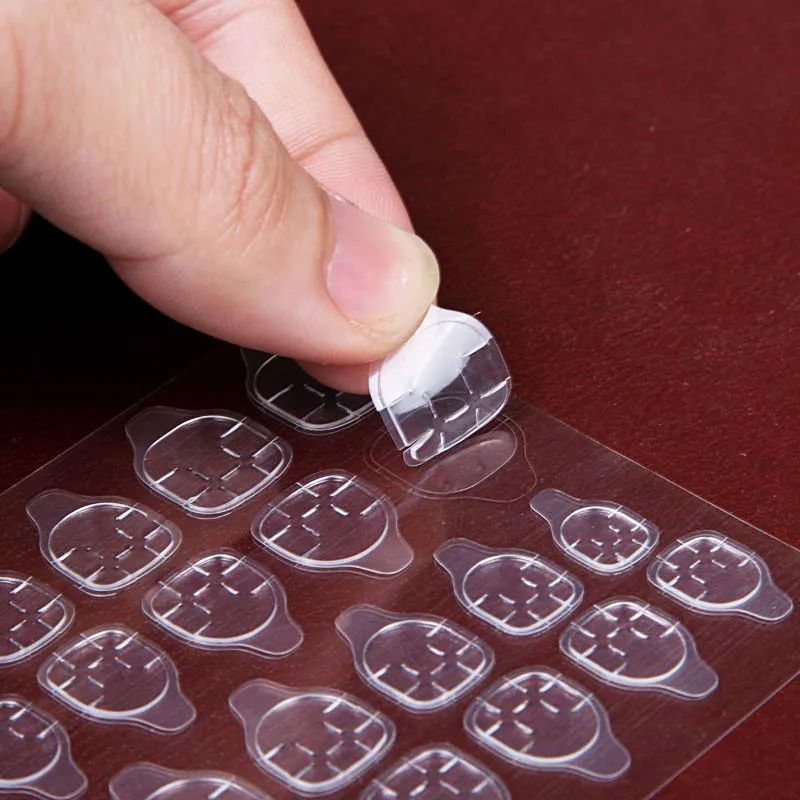 24Pcs Wearable False Nail Jelly Glue Double-Sided Paste Removable High Adhesion Nail Glue DIY Manicure Extension Stick Tools nail glue