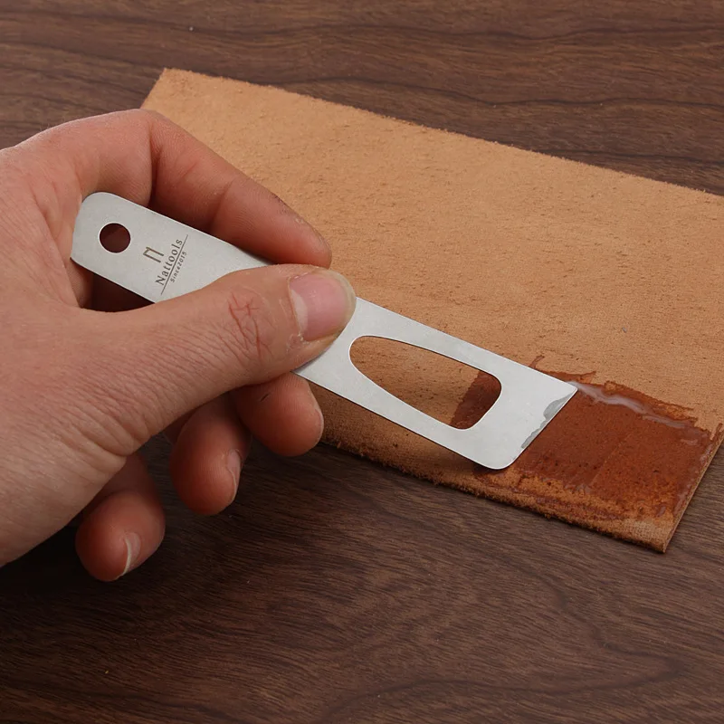Leather Coating Tool Nattools Leather Coating Film Stainless Steel Material Stone Washing Micro Bullet Manual DIY Thickness 1mm