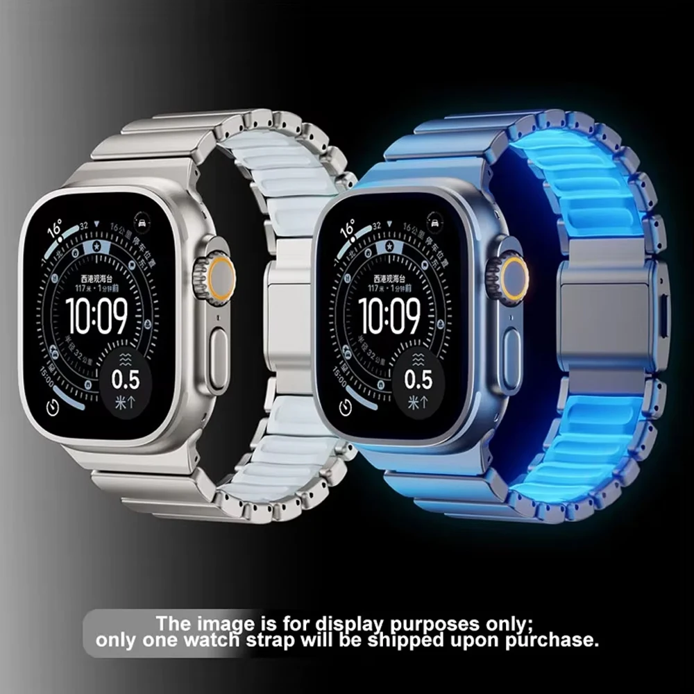 Luxury Titanium Silicone Magnetic Strap for Smartwatches - Premium Metal Band Design