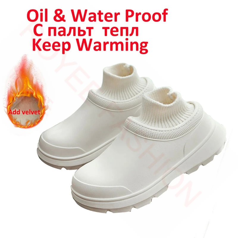 raining boots for women Winter shoes clogs fur plus high quality