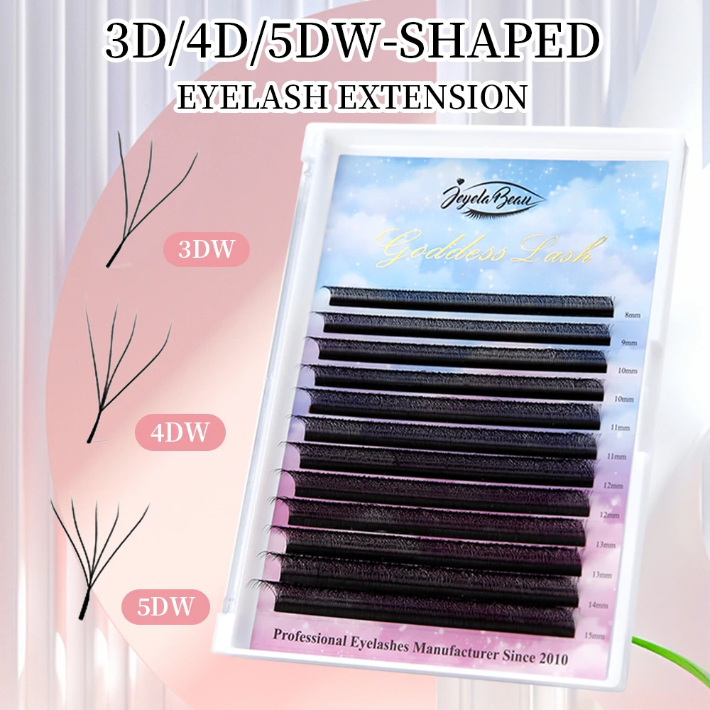 

Goddess W Shaped Lashes 2D 3D 4D 5D Automatic Flowering Premade Fans Eyelashes Extensions Natural Soft Light yy Individual Lash