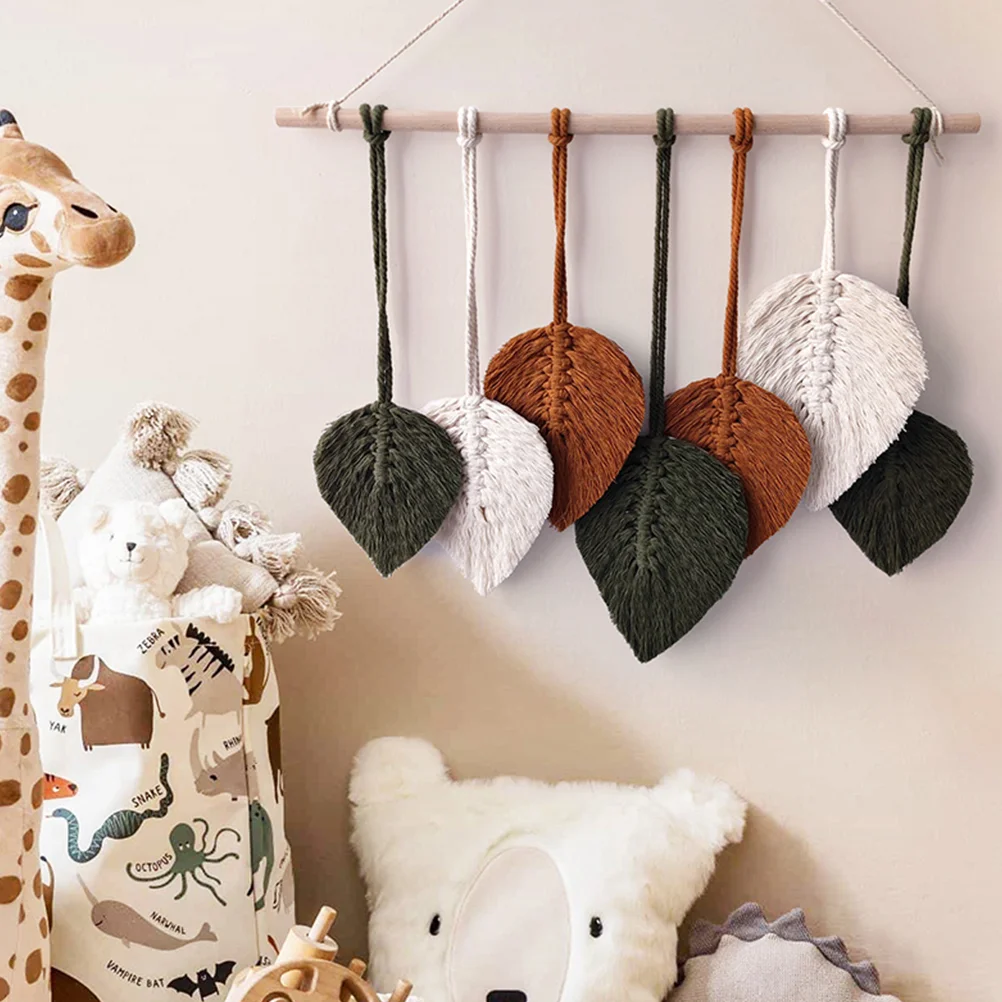 

Macrame Wall Hanging Leaf Pendant Bohemian Tapestry Woven Wall Decor