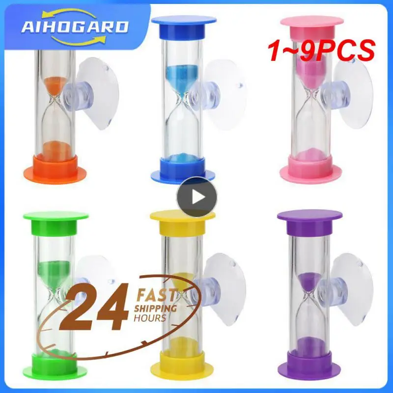 

1~9PCS Minute Colorful Hourglass Sandglass Sand Clock Timers Sand Timer Shower Timer Tooth Brushing Timer Children 6 Colors