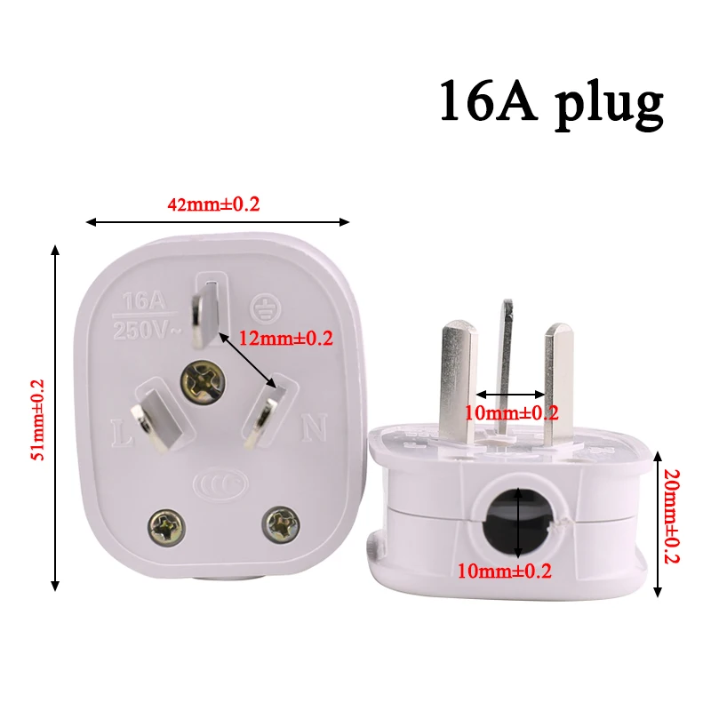 Australia standard 16A/10A 250V Three-pole power plug Detachable plug Assembly AU connection 2/5/10/20pcs
