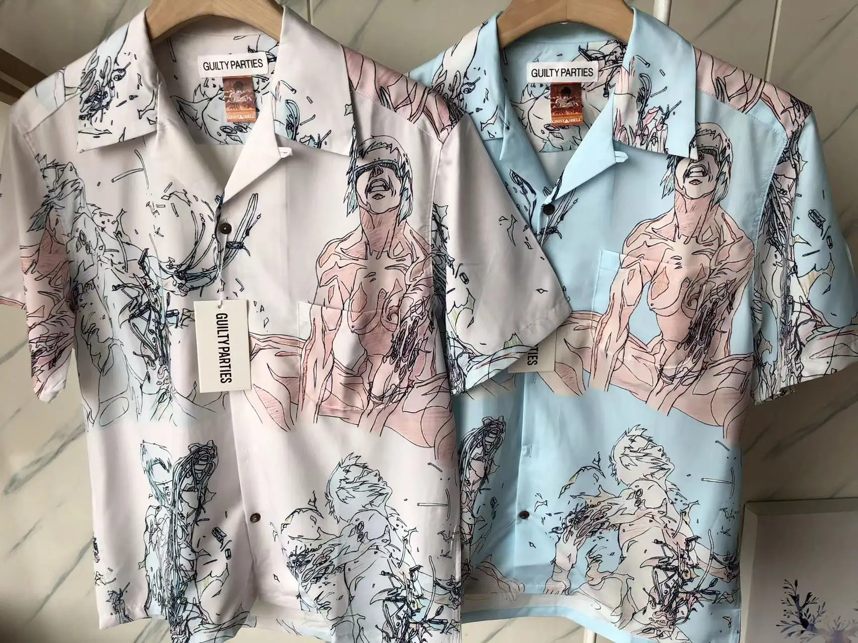 

High quality 1:1 High quality WACKO MARIA Hawaiian Shirts Men Women Buttons Pocket Short Sleeve