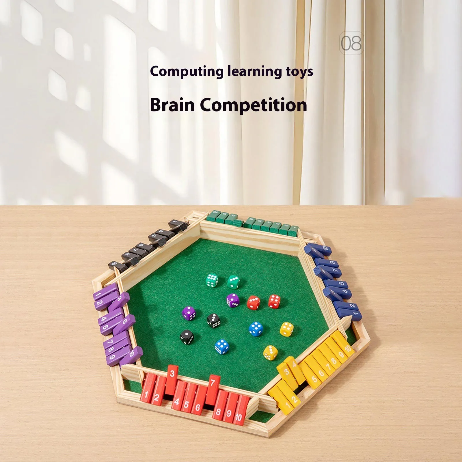 Board Game With Multi-Faceted Flip Shut The Box Game 6 Player Wooden Board Math Number Games For Kids Adults Families Party Club 3