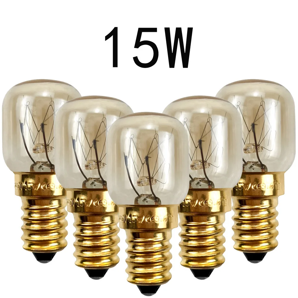 High Temperature Resistant Microwave Oven Light Bulb Set, 5pcs, 220V, E14, 300°耐用