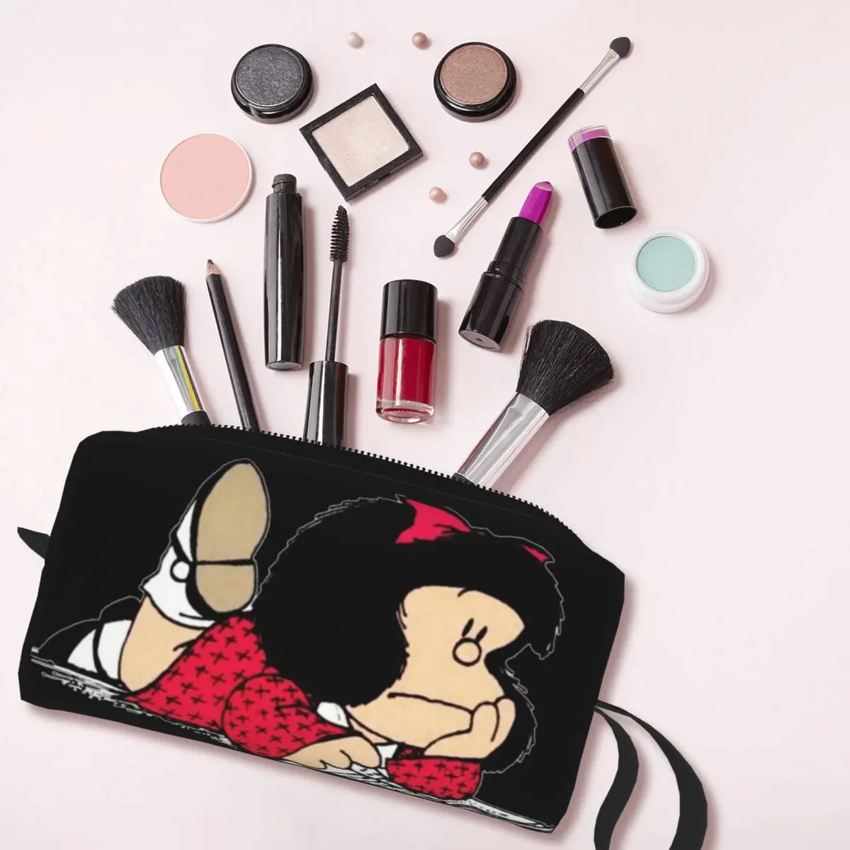 Custom Mafalda Travel Toiletry Bag for Women Argentine Quino Comic Makeup Cosmetic Organizer Beauty Storage  Bags Dopp Kit Case 3