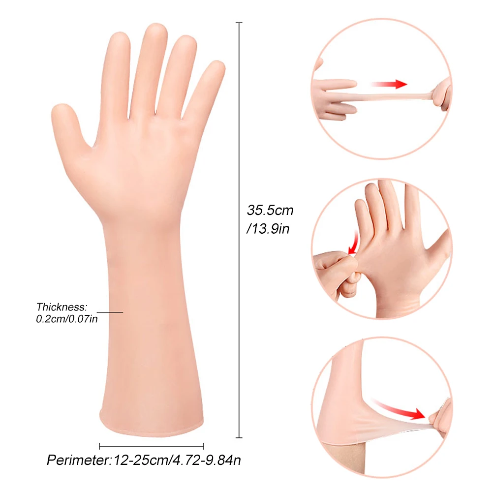 1Pair Silicone Gel Gloves Long Tube Elastic Soft Hands Care