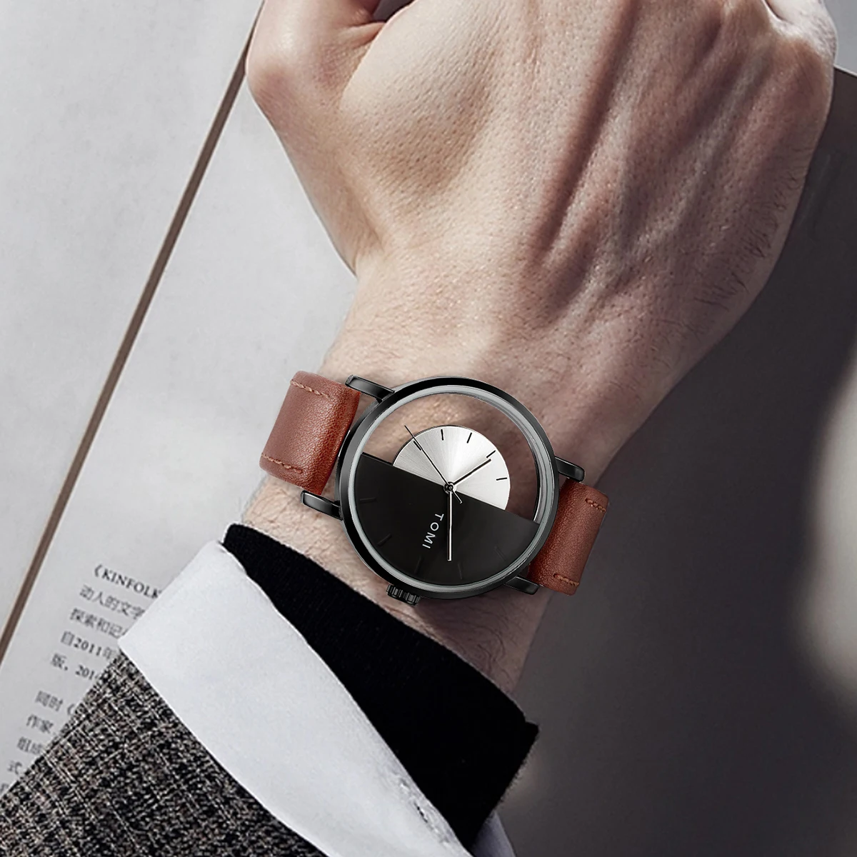 トランプ Tempo GiftBox +  Tempo Plus GiftBox TOMI 3PCS Luxury Business Gift Box Set Men Watch Wallet