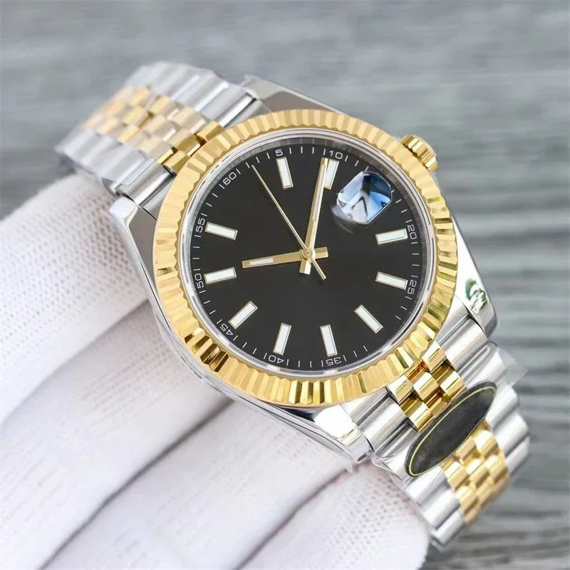 

Men's Womens Automatic Mechanical Watch Stainless Steel Carved Calendar Gold Black White Waterproof Luxury Classic Business