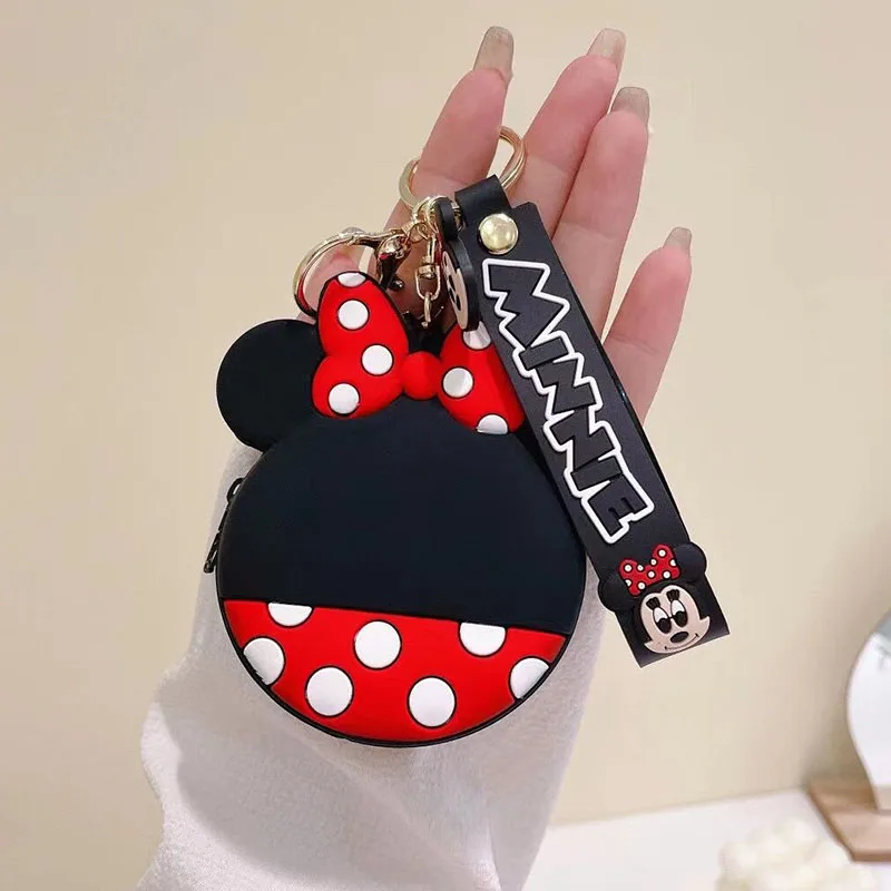 Cute Mickey Minnie Silica Gel Coin Purse Disney Cartoon Anime Kawaii Mini Wallet Portable Pendant Keychain Money Bag 6