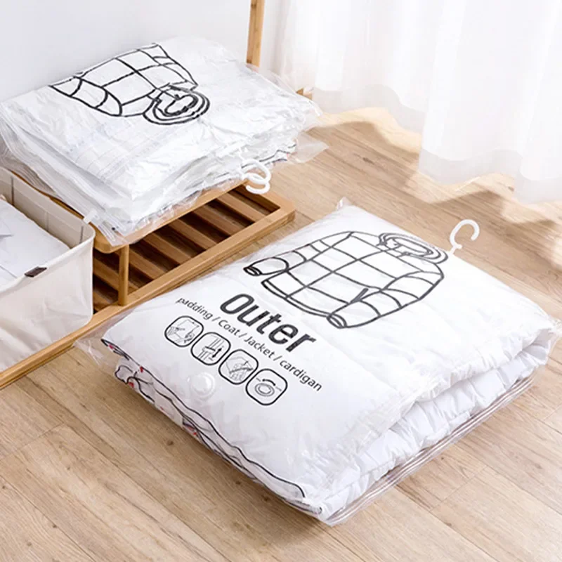 

Protector Vacuum Bags Compression Space Storage Hanging Transparent Bag Garment Reusable Organizer Clothes