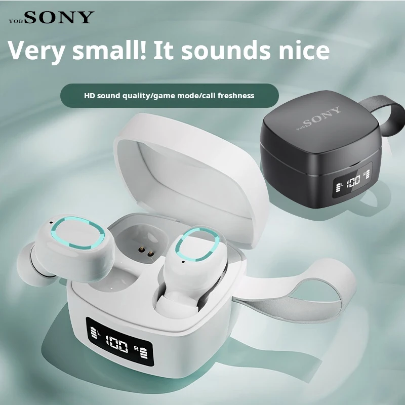 

FOR YOBSONY TWS Headphones Stereo Game Waterproof Headset Noise Cancellation LED Display Bluetooth Headset In-Ear Built-in Mic