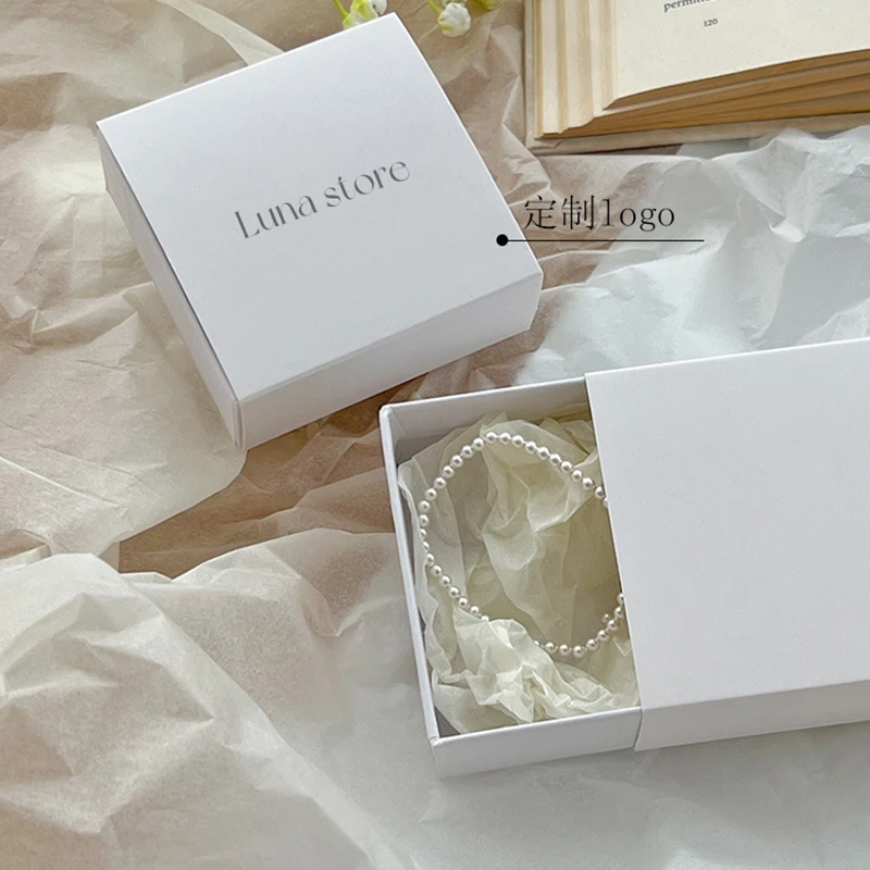 Pcs Custom Logo Empty Jewelry Box Pacakge Small Gifts Box For