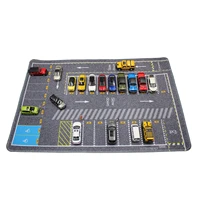 1:64 Scale Parking Road Garage Football Field Toy Mat Mouse Pad For Diecast Car Model Dolls Scene Display 1