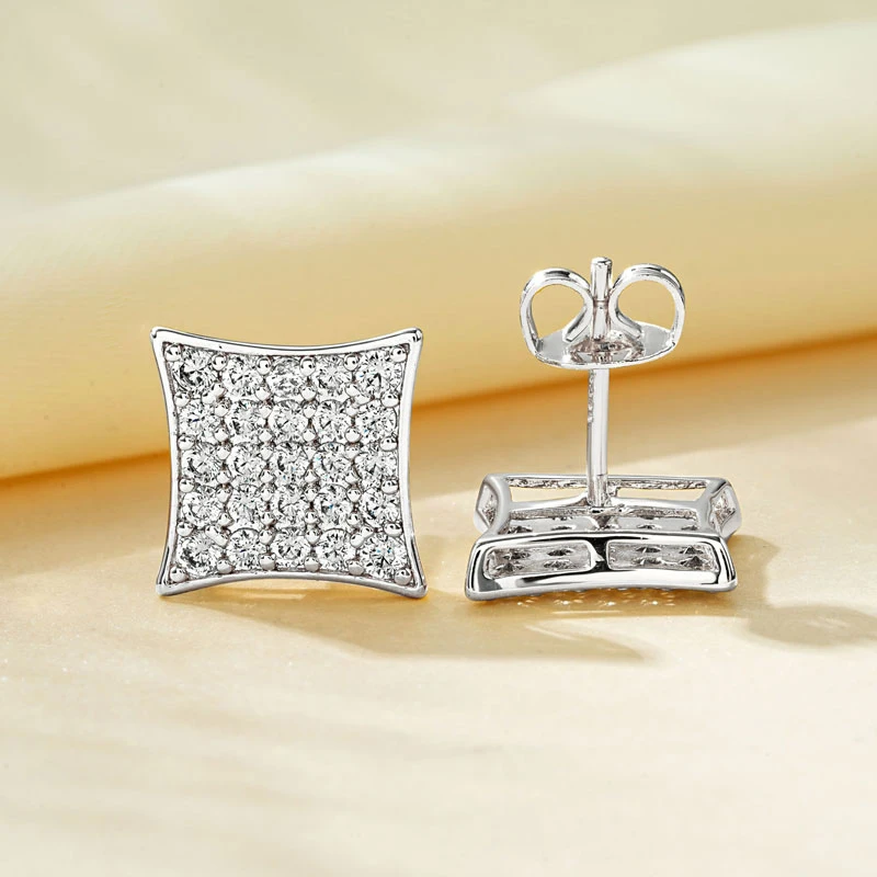 Rrjzz Mode 14 k Gold Überzogene Frauen Männer Stud Ohrring Casual CZ Simulierte Diamant Ohr Stud für Party Trend Ohrringe 2025 schmuck – Detail 15