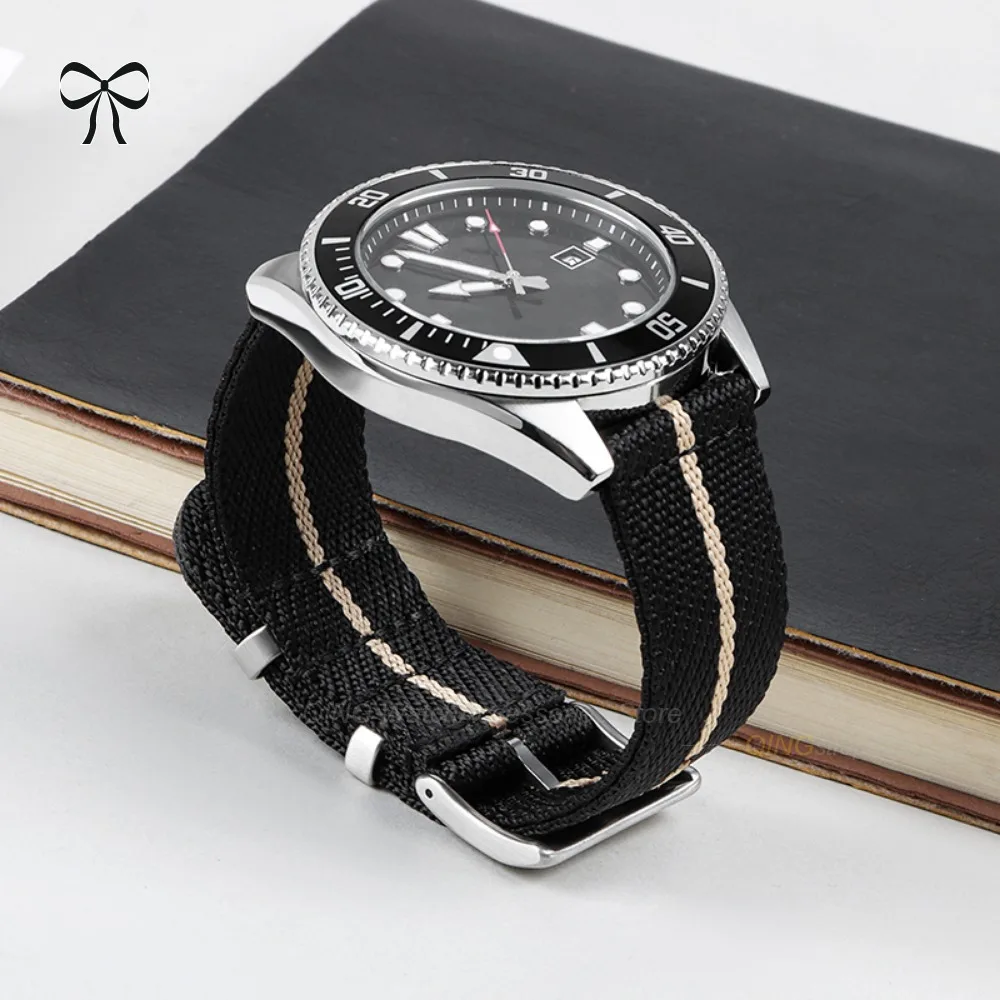 Quick Release Nylon Woven Canvas Watch Band - Military Sport Style Wristband